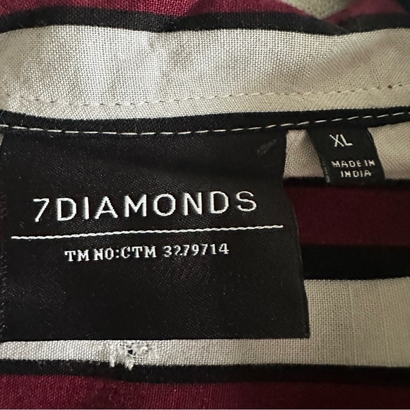 7 Diamonds Mens Striped Shirt Sz XL Preppy Bowling Classic Casual Hipster Comfy - Picture 8 of 10